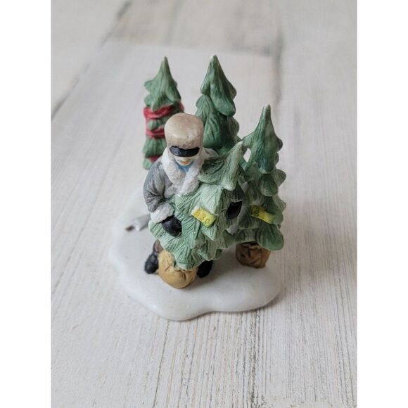 Ceramic Christmas tree chop pick man village accessory xmas - Picture 1 of 6